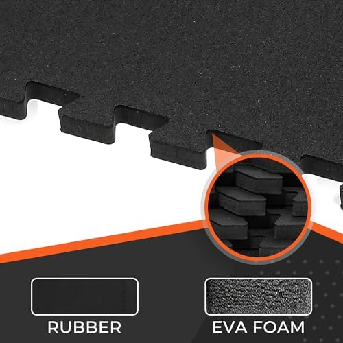 SUPERJARE 0.4'' Thick 24 Pcs 96 Sq Ft Rubber Top Exercise Equipment Mats - Image 4