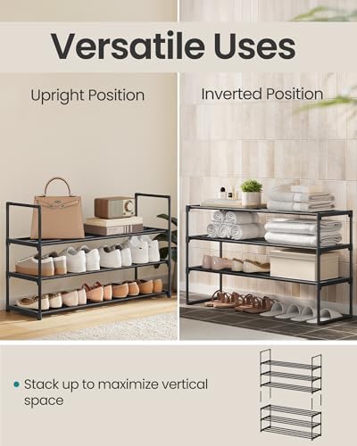 SONGMICS Shoe Rack, 3-Tier Shoe Organizer, Metal Storage Shelf - Image 4