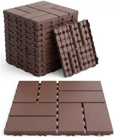 44 PCS 12"x12" Interlocking Deck Tiles by Unknown