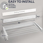 Delfori Foldable Wall Mounted Drying Rack 40 inch - Image 3