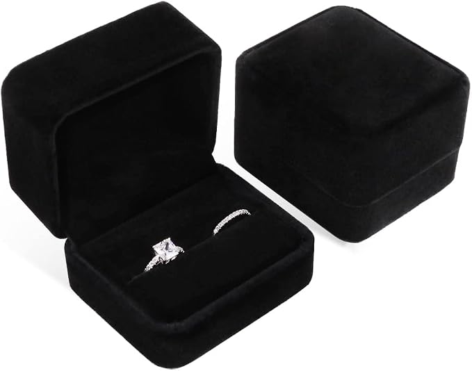 iSuperb Set of 2 Unit Classic Velvet Couple Double Ring Box Earring Jewelry by iSuperb