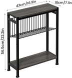 End Table Set of 2 for Small Space, 3-Tier Narrow Side Table - Image 3