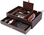 Baoyun Valet Tray for Men, 2 Layers Nightstand Organizers for Men and Women by ByforKitchenHome