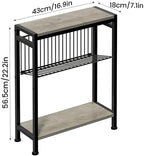 Small Side Table Set of 2 for Small Space, 3-Tier Narrow End Table - Image 3
