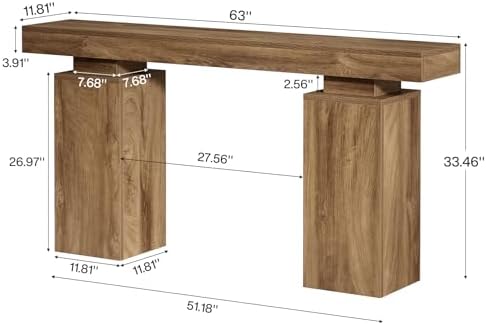 Tribesigns 63-Inch Long Console Table, Farmhouse Entryway Table Behind Couch - Image 2