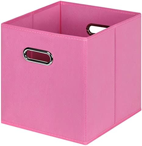 Black Foldable Storage Cubes Bins, Fabric Storage Box Cubes Organizer Baskets by HEAYEEG