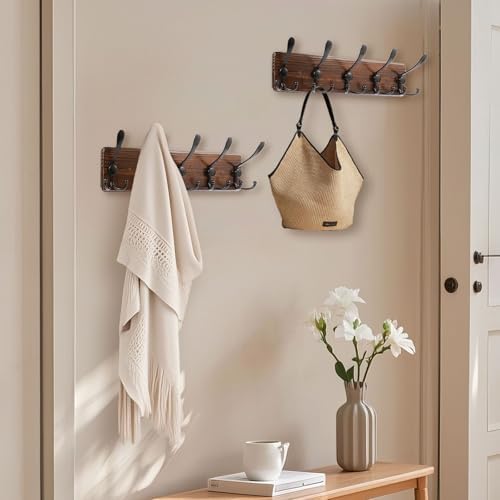 Coat Rack Wall Mount 16.8'' Rustic Hat Rack - Image 2