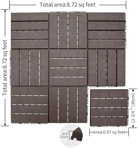 Interlocking Deck Tiles Outdoor Waterproof, Composite Patio Flooring - Image 7