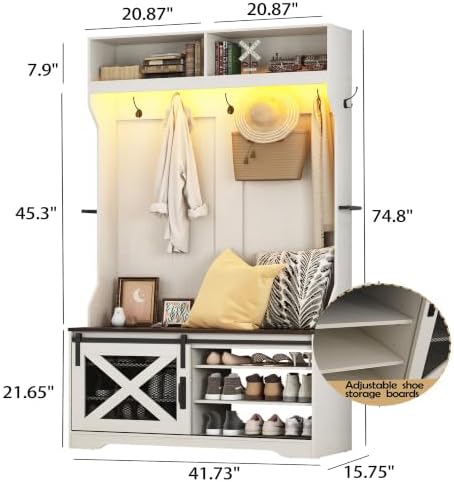 chartustriable 75''H LED Farmhouse Hall Tree - Image 2