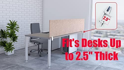 OBEX Panel Desk Mounted PET Privacy Screen, 18" x 72", Sand