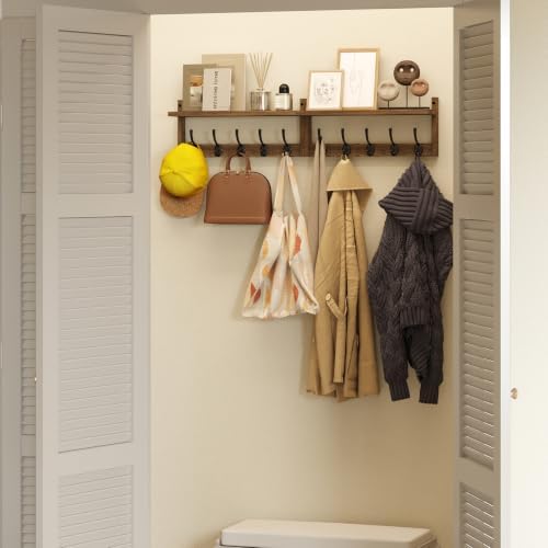 AMBIRD 34.2 inch Wooden Extra-Long Wall Hook Rack - Image 3