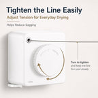 Retractable Clothesline, 15.7 FT Steel Wire, Adjustable Tension, Quick Lock - Image 3