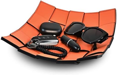 MSJGA Valet Tray PU Leather Key Holder Bowl by MSJGA