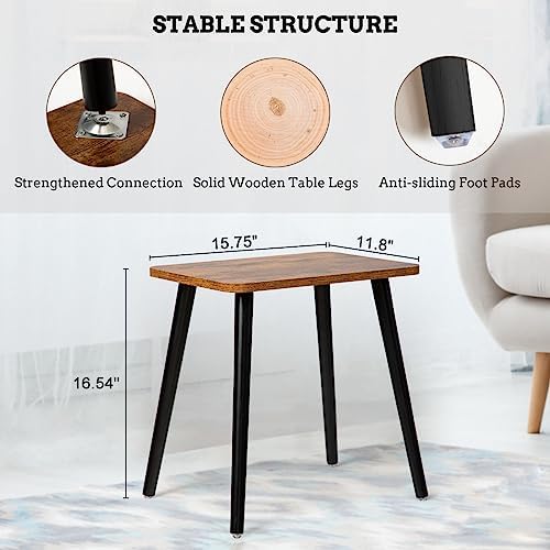 FORAOFUR End Table Set of 2, Modern Wooden Side Table - Image 3