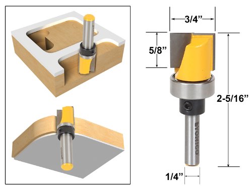 YONICO Router Bits Pattern Bit Flush Trim 3/4-Inch Diameter 1/4-Inch Shank - Image 2