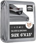 RAINDEWAY 6x15 Feet Tarps Heavy Duty Waterproof, 10Mil Multipurpose Tarp by RAINDEWAY
