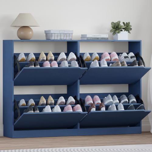 BORNOON Shoe Cabinet with 4 Flip Drawers, Narrow Hidden Shoe Storage Cabinet by BORNOON