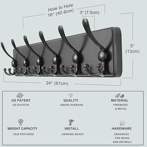 Dseap Coat Rack Wall Mounted - Image 5