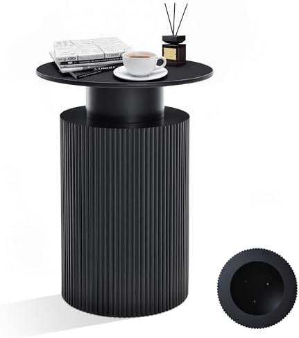 Fluted Side Table with Storage - Image 5