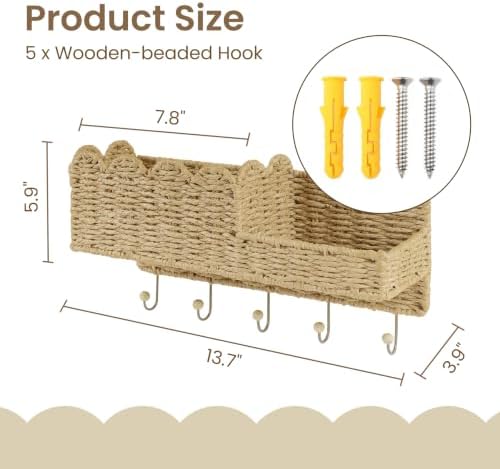 AELS Scalloped Woven Wall Mount Key Holder - Image 5