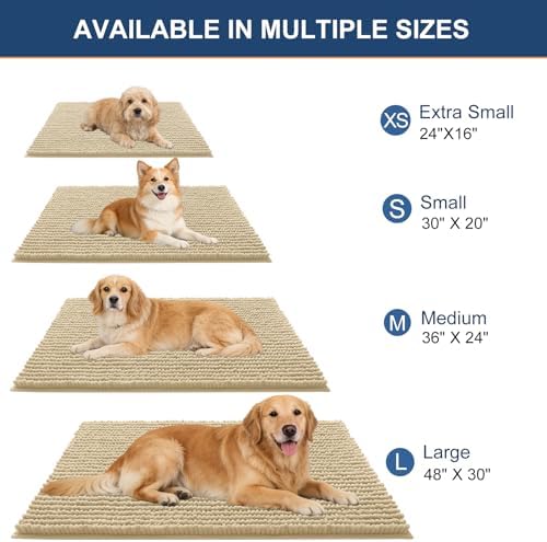 OLANLY Dog Door Mat for Muddy Paws 44x24, Extra Absorbent Chenille Mud Mat - Image 2