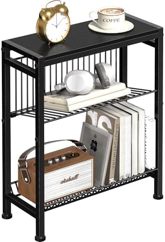 Narrow Side Table for Small Space, 3-Tier End Table by HOME