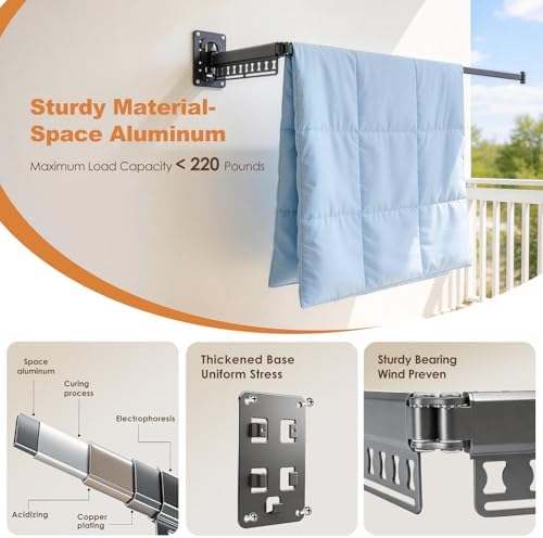 Wall Mounted Clothes Drying Rack Foldable & Space-Saving - Image 3