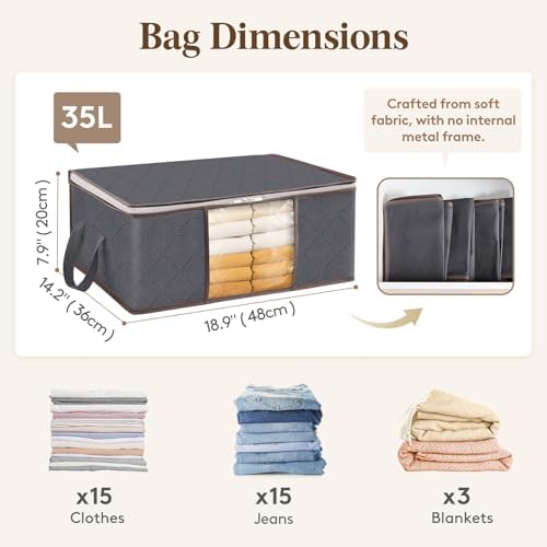 Lifewit 3 Pack 35L Clothes Storage Bins - Image 2