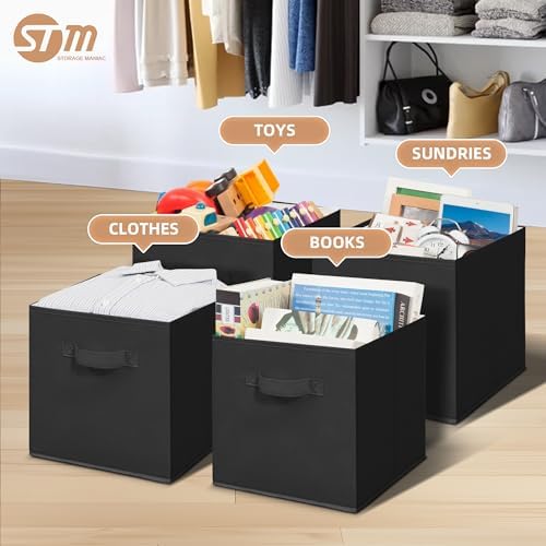 STORAGE MANIAC Storage Cubes, 11 Inch 4 Pack Collapsible Fabric Shelf Bins - Image 3