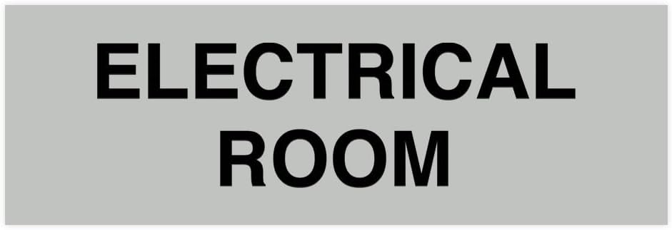 All Quality Basic Electrical Room Sign | Durable Construction | Building Safety - Lt Gray - Large (5 Pack)