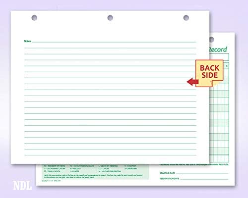 NextDayLabels - Employee Daily Attendance History Records, Letter Size Cards - Image 3