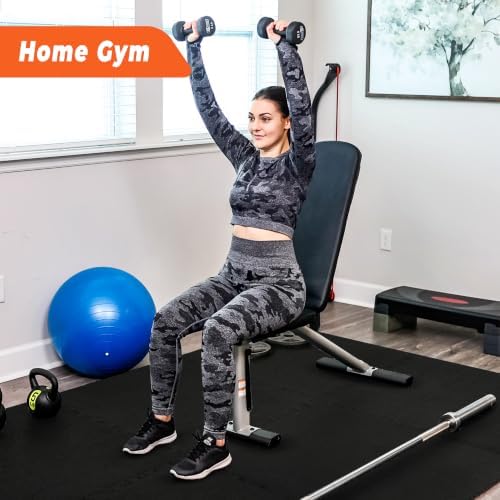 SUPERJARE 0.4'' Thick 36 Pcs 144 Sq Ft Rubber Top Exercise Equipment Mats - Image 5