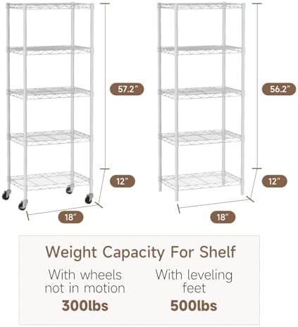 Golpart Small Shelves Storage Wire Metal Adjustable Shelf Unit - Image 6
