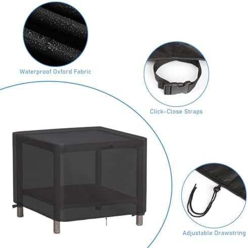 Outdoor Square Table Cover for 26 Inch Bistro Coffee Table - Image 3