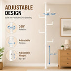 Floor to Ceiling Clothes Drying Rack, Adjustable Tension Pole Laundry Rack - Image 4