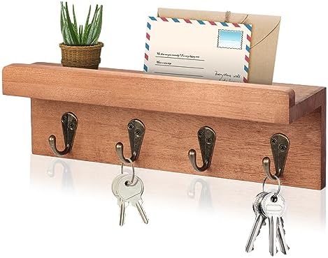 Key Holder Wall Mount, Farmhouse Wall Shelf by Hronrad