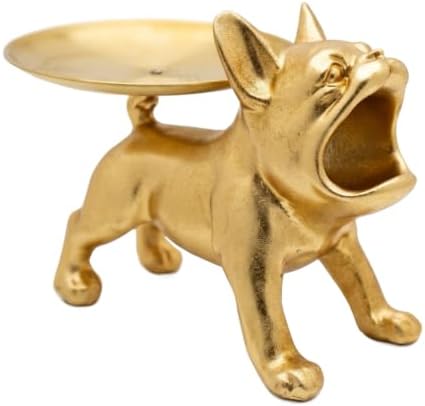 Gold French Bulldog Decorative Tray, Candy Dish and Jewelry Tray by ZHAOXIANG