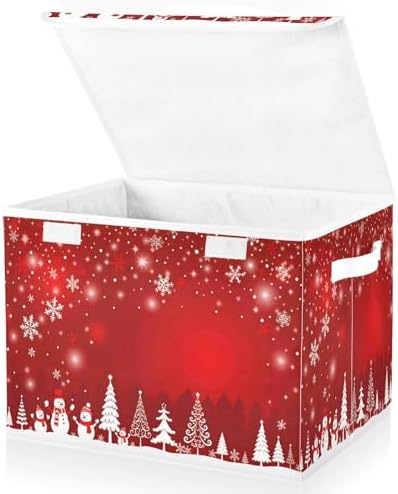 Bolaz Storage Bins with Lids and Handles, Christmas Tree Snowman Storage Box by Unknown