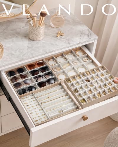 VLANDO Sunglasses Organizer, Stackable Jewelry Tray - Image 6