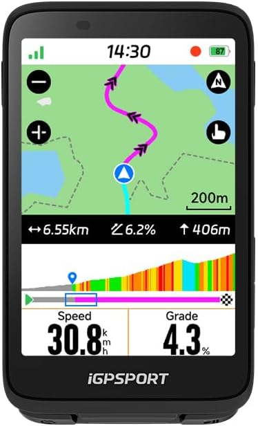 iGPSPORT BiNavi Bike Computer, 3.5‘’ Touch Screen Map Navigation Music Control by iGPSPORT