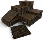 Solid Acacia Wood Interlocking Deck Tiles Snap Together Floor by KIPONURA