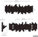 Umbra Sticks Wall Mount Coat Rack, 5 Hook Retractable Pegs - Image 3