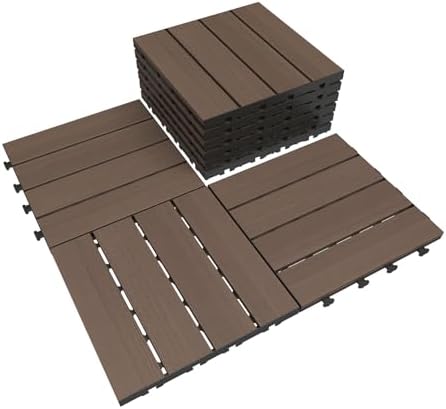 Interlocking Deck Tiles Outdoor Waterproof, Composite Patio Flooring by SHPAIDIRECT