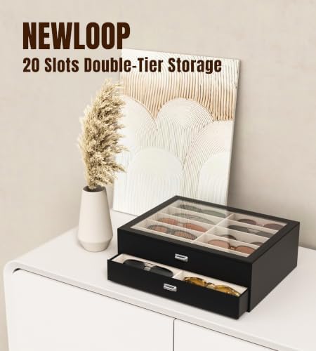 NEWLOOP 20 Slots Sunglass Organizer Drawer Display Case - Image 2