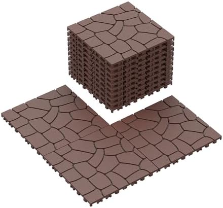 Patio Deck Tiles, Interlocking Deck Tiles, Stone Texture PP Outdoor Floor Tiles by Teemful