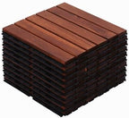 10 PCS Interlocking Deck Tiles, Solid Wood Patio Flooring Outdoor Waterproof by Unknown