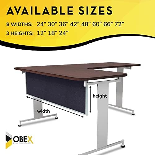 OBEX Acoustic Table Mounted Modesty Desk Privacy & Sound Absorbing Panel for Office Cubicles, 24" x 66", Slate