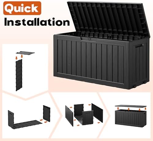 Outdoor Storage Box, Resin Deck Boxes Indoor and outdoor, Waterproof Storage - Image 7