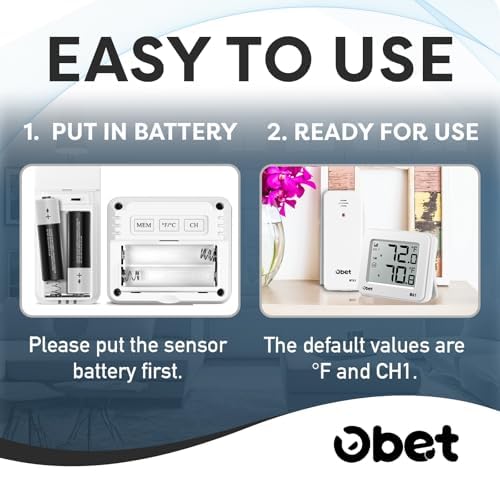 OBET Outdoor Thermometer Wireless Indoor Outdoor Digital Thermometer Remote - Image 6
