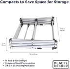 BLACK+DECKER Space Saving 3-Tier Expandable Clothes Drying Rack, Foldable - Image 3